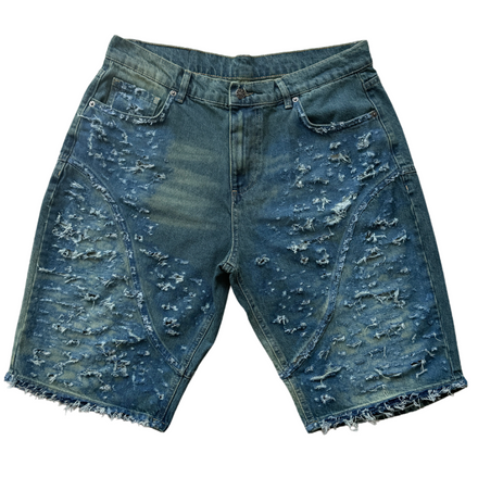 Distressed Blue Jorts