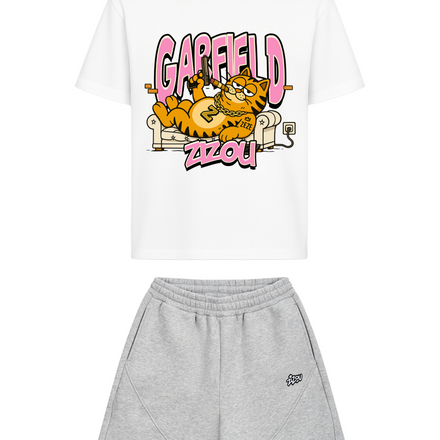 Garfield Tee + Grey Shorts Bundle