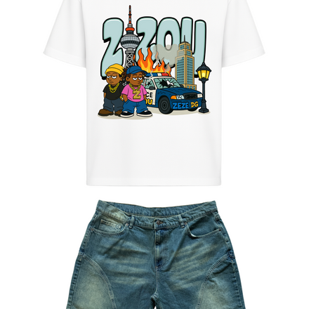 Policia Tee + Blue Jorts Bundle