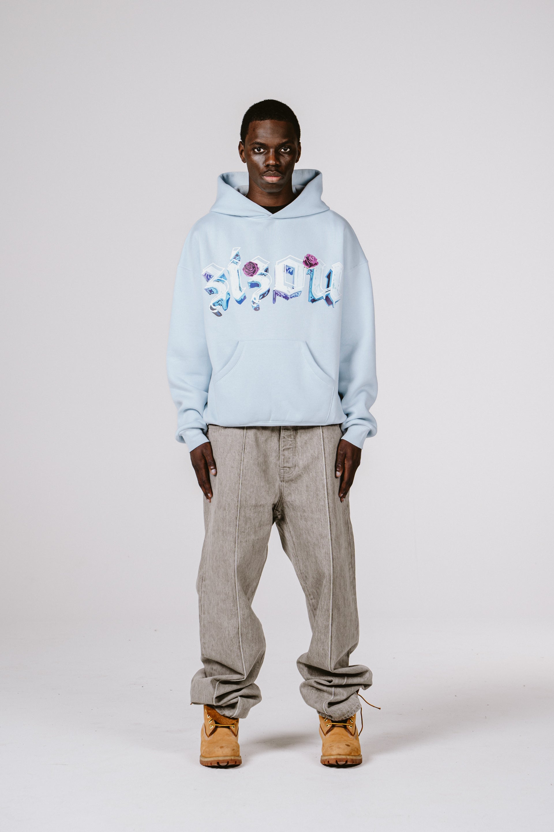 Rose Hoodie Babyblue