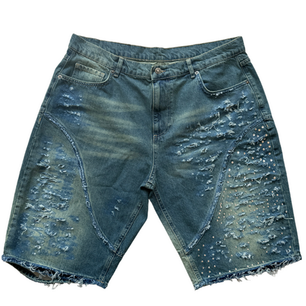 Rhinestone Blue Jorts