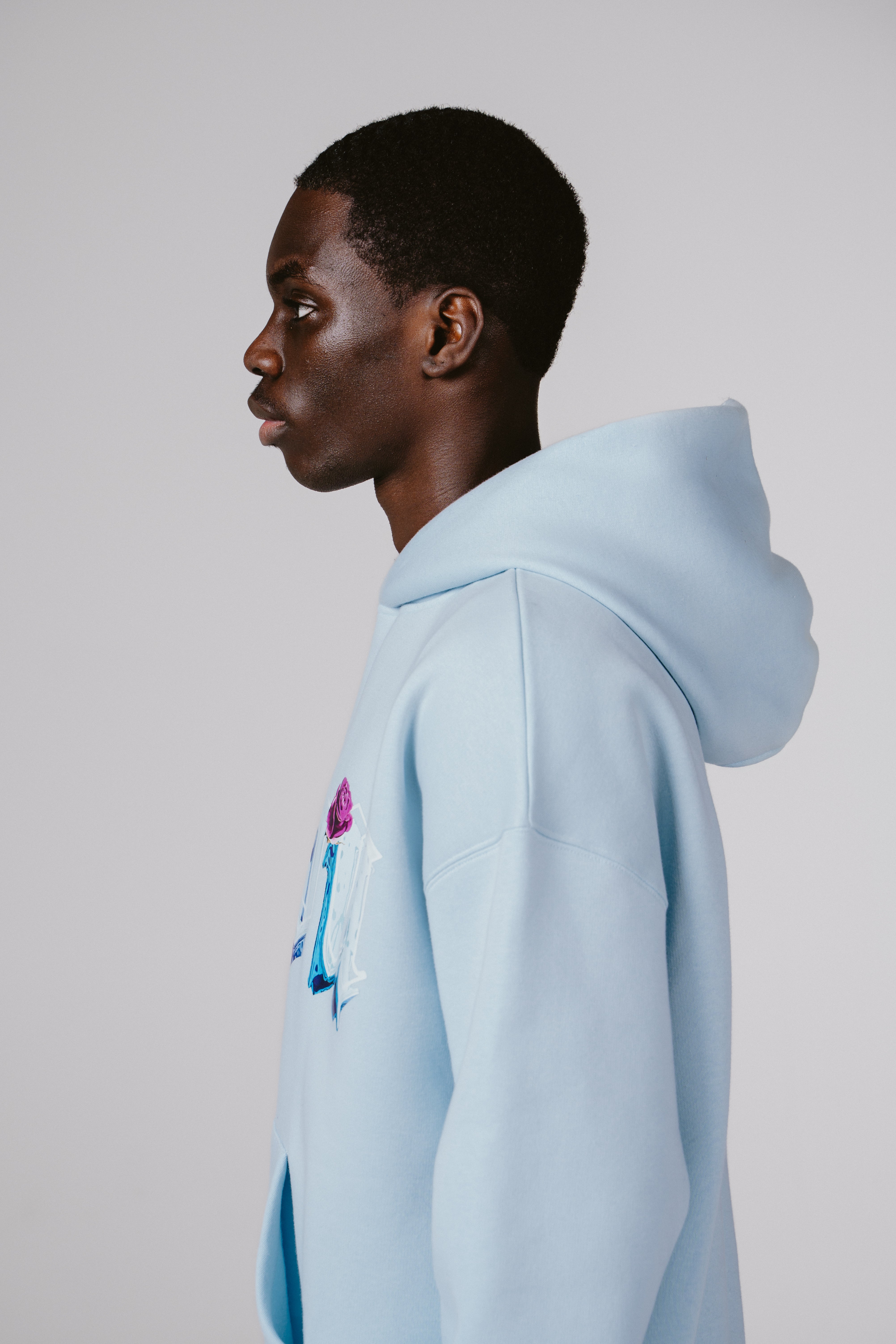 Rose Hoodie Babyblue