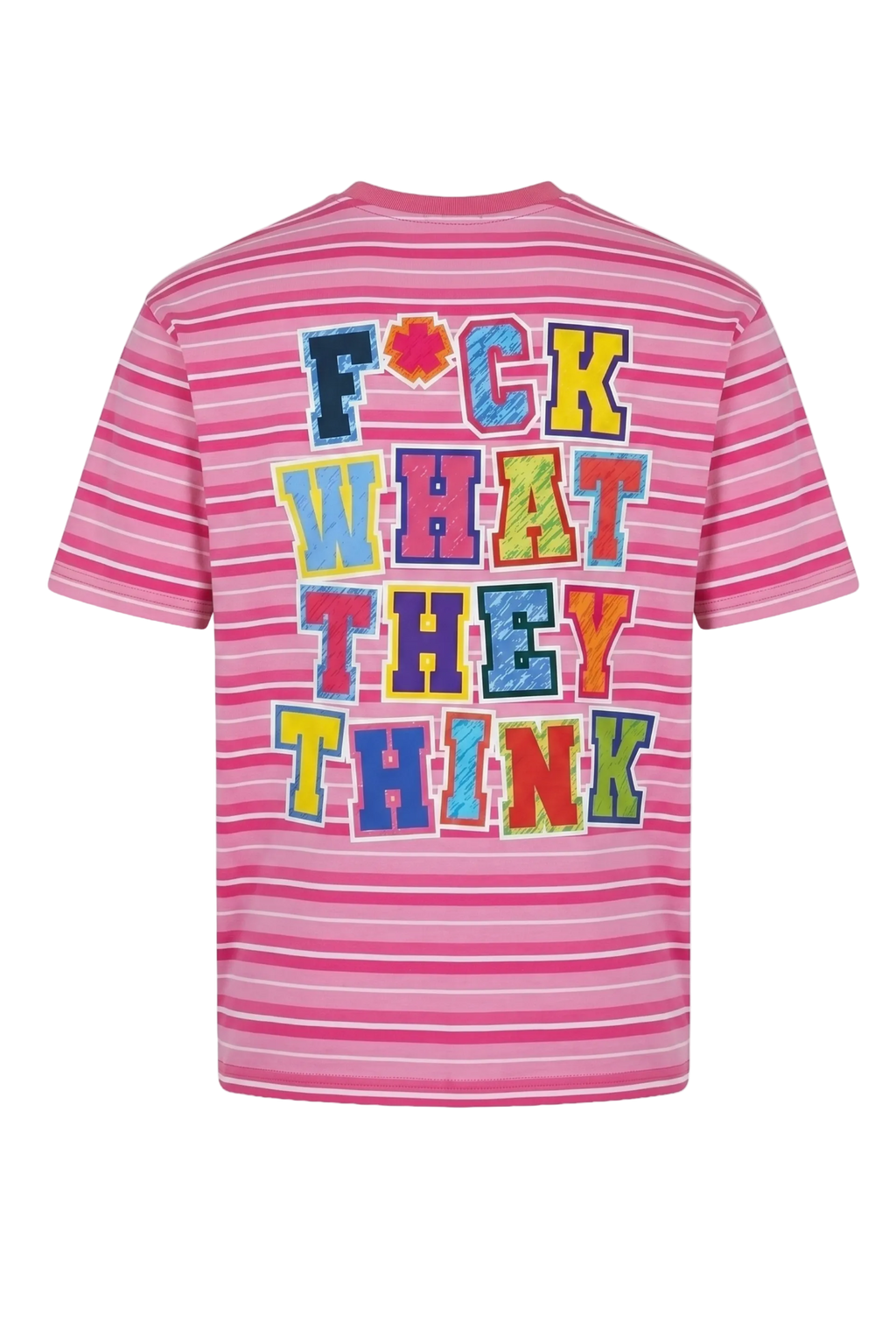 PINK STRIPED TEE (FWTT BACKPRINT)